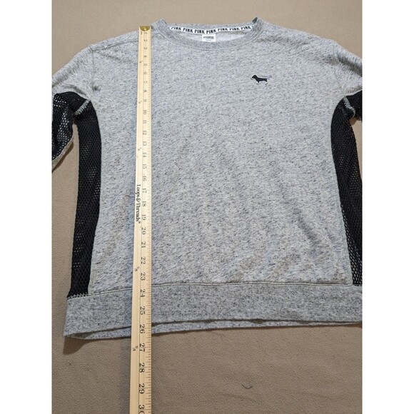 PINK Victoria Secret Pullover Crew Neck With Mesh Sleeves And Sides Size Medium - Picture 8 of 12